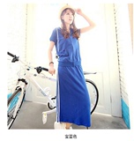 2016夏季新款韩版女大码修身卫衣套裙时尚休闲运动长裙短袖女套装