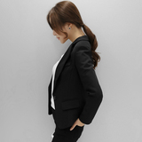 黑色修身小西装女外套 短款大码西服长袖上衣春秋季职业装韩版