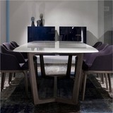 实木大理石餐桌 简约现代休闲美式欧式家用餐桌洽谈会所桌椅组合