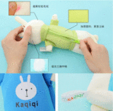 儿童学习萌可爱咪兔动物造型卡通毛绒公仔笔袋日韩文具袋化妆包