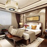 新中式床现代简约家具北欧结婚床酒店客房卧双人室高端床铺实木床