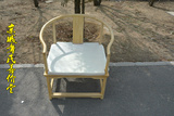 棉麻亚麻麻料太师椅餐椅实木家具皇宫椅圈椅官帽椅沙发坐垫定制
