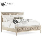 高端家具定制美式实木布艺软包床新古典后现代单双人床卧室简欧床