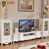欧式电视柜 法式酒柜象牙白描金客厅组合家具 欧式大理石电视柜