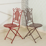 美式简约铁艺折叠桌椅户外阳台桌椅套件组合 咖啡厅休闲桌椅子