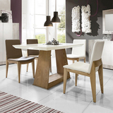 北欧餐桌 水曲柳实木大理石餐桌椅组合 现代简约 长方形6人餐桌椅