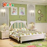 韩式床白色实木床田园床储物床儿童床1.2米1.5米卧室床
