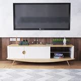 斯品家具现代简约小户型客厅卧室实木电视柜 原木白蜡木组装家具