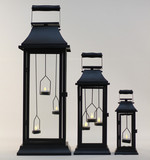 包邮欧式黑色铁艺玻璃复古风灯浪漫创意烛台摆件婚庆路引马灯道具