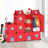 菲斯卡简易组合式儿童城堡衣柜塑料组装玩具整理置物收纳柜11格
