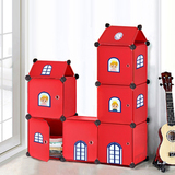 菲斯卡简易组合式儿童城堡衣柜塑料组装玩具整理置物收纳柜6格