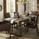复古铁艺餐桌椅组合做旧实木美式乡村书桌茶几餐桌长桌饭桌酒吧桌