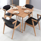 全实木日式简约小户型餐桌椅组合白橡木正方形北欧宜家风格饭桌子