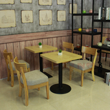 简约咖啡厅桌椅 奶茶店 甜品店批发 复古休闲西餐厅实木桌椅组合