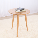 现代简约实木餐桌椅组合圆形橡木餐桌组装饭桌圆桌4人小户型桌子