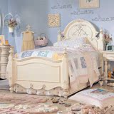 现代美式地中海1.51.8米全实木双人婚床白色雕花公主床卧室家具