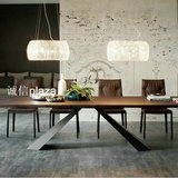 美式北欧复古实木餐桌loft酒吧桌创意书桌办公桌长方形铁艺会议桌