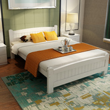 包邮简约现代实木床1.8 1.5松木板床双人床 1.2单人床儿童床大床