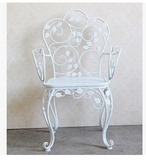美式欧式铁艺椅子 白色 单人户外椅子 阳台沙发椅子 庭院休闲椅子