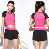 韩国代购瑜伽服套装夏季跑步健身服女运动健身房显瘦瑜伽服假两件