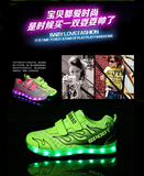 儿童发光鞋USB充电七彩夜光亮灯鞋男女童新款网布透气带灯童鞋