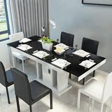 钢化玻璃伸缩餐桌 白色烤漆吃饭桌 小户型宜家餐台 简约现代