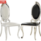 新古典餐椅不锈钢餐椅客厅家用靠背椅简约现代欧式皮布艺酒店椅子