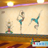 复古东南亚风情墙纸印度餐厅主题房瑜伽房背景壁纸工装泰式壁画
