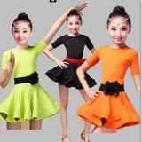 新款儿童拉丁舞服装春季新款少儿比赛演出服练功服考级服短袖女童