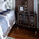 样板房床头柜新古典欧式 储藏柜床边柜新古典实木后现代床头柜
