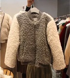 韩国东大门代购2015冬装学生长袖羊羔毛短款加厚保暖外套女棉衣潮