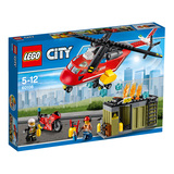 LEGO乐高CITY城市组系列 L60108消防直升机组合小颗粒5-12岁积木