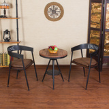 美式风格复古餐桌椅组合咖啡厅甜品店户外休闲酒吧阳台圆桌餐椅