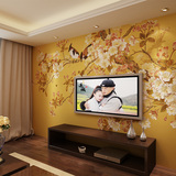 定制客厅卧室书房电视背景墙纸中式古典工笔花鸟客厅大型壁画壁纸