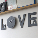 新款LOVE创意客厅挂钟欧式爱情时钟简约墙壁艺术个性圆形石英钟