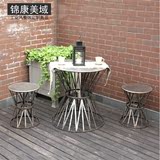 欧式铁艺桌椅三件套休闲桌椅阳台花园桌子椅子咖啡厅休闲吧桌椅