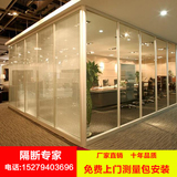 上海高隔断办公室高隔断隔墙防火板钢化玻璃隔断屏风带百叶隔音墙