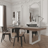 实木大板桌办公家具美式新款铁艺大班台简约现代老板桌办公桌长桌