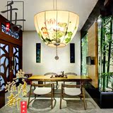 新中式火锅店吊灯现代客厅卧室茶室餐桌灯个性儿童房布艺小吊灯具