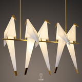 北欧简约现代创意小鸟吊灯吧台客厅餐厅服装店设计千纸鹤LED吊灯