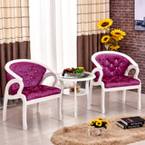欧式桌椅三件套装组合阳台休闲卧室宾馆茶几实木小圆桌子现代简约