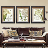 现代美式沙发背景墙装饰画百合花水仙花简欧式客厅卧室床头挂画