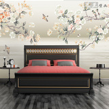3D古典中式花鸟酒店客厅电视沙发卧室背景墙无缝丝绸墙纸壁画壁纸