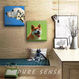 儿童房 卧室 客厅 装饰画 挂画 小狗宠物无框画 照片墙 背景墙画