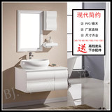 现代简约橡木PVC浴室柜组合 PVC欧式洗手脸盆台上盆实木卫浴吊柜