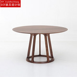 北欧宜家实木餐桌现代简约个性圆形餐桌椅组合创意小户型圆饭桌子