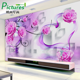 3d立体玫瑰花卉现代简约无缝定制墙纸壁画定制电视背景墙壁纸壁布