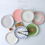 创意个性陶瓷餐具 西式家用大号菜盘圆形餐盘平盘托盘 西餐厅盘子