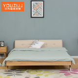 实木床 北欧宜家日式1.5/1.8米水曲柳双人床 现代简约卧室家具