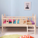 实木床公主床小床婴儿单人床儿童床带护栏拼接加宽男孩女孩幼儿床